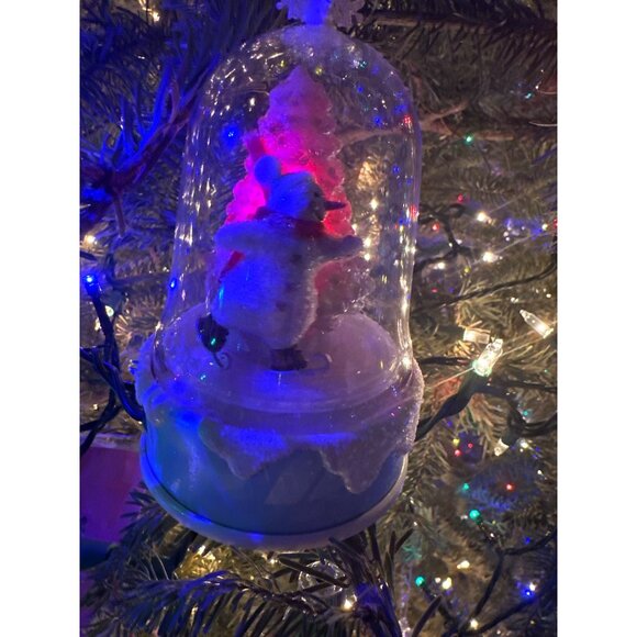 Hallmark Keepsake Snowman Skating A Cool Holiday Ornament Motion Sound Globe - Picture 2 of 12